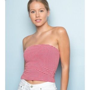 Brandy Melville Jenny Tube Top | Red & White